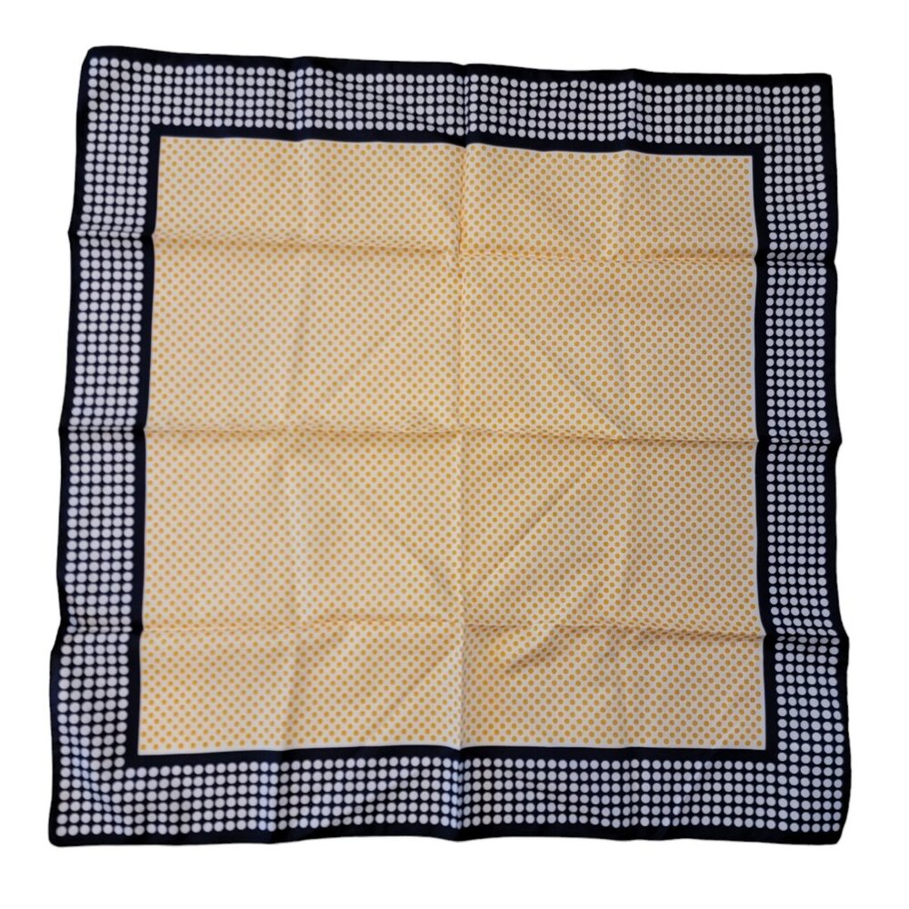 Vintage Baar and Beards Scarf 26‎ In Square Polyester Polka Dot Scarf Italy